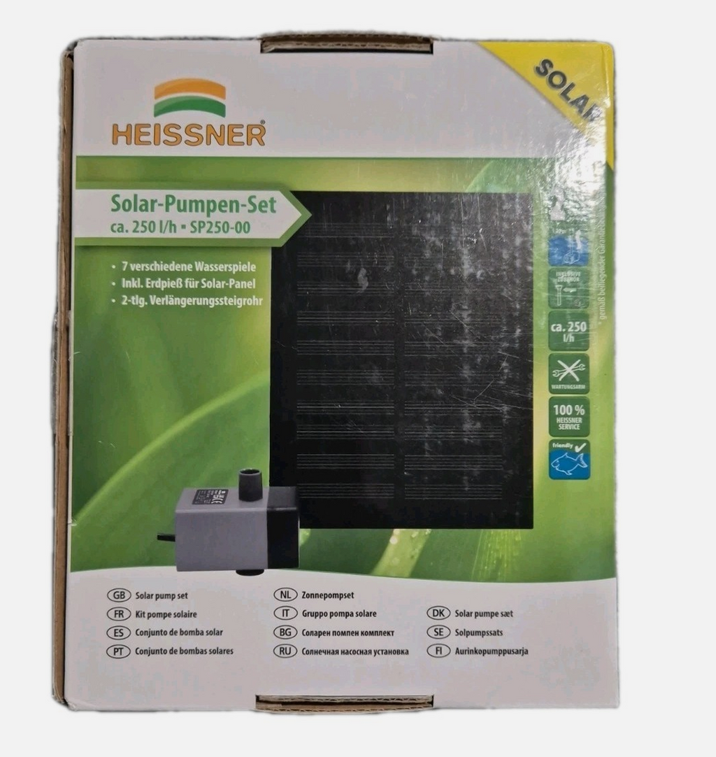 HEISSNER Solarpumpen-Set Teich bis 250 l/h mit externem Solarmodul