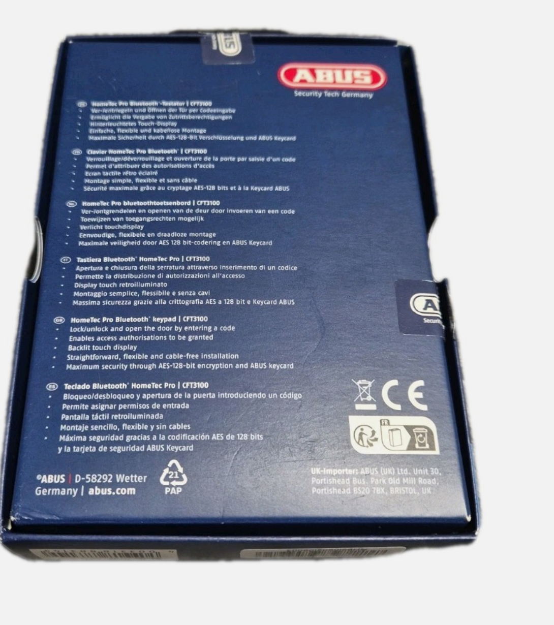 ABUS CFT3100s Digitales Codeschloss Aufbau-Tastatur 6V – Silber