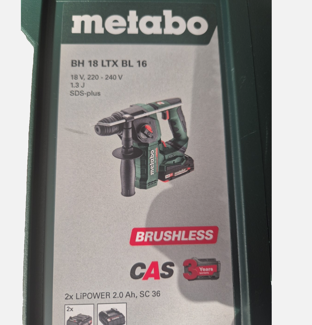 Metabo BH 18 LTX BL16 SDS-Plus Akku-Bohrhammer mit 2 Akkus & Ladegerät