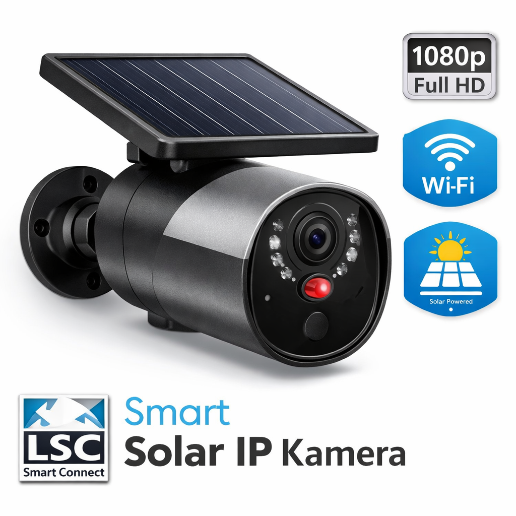 LSC Smart Solar IP Kamera – 1080p HD, WLAN, Outdoor, Solarbetrieben