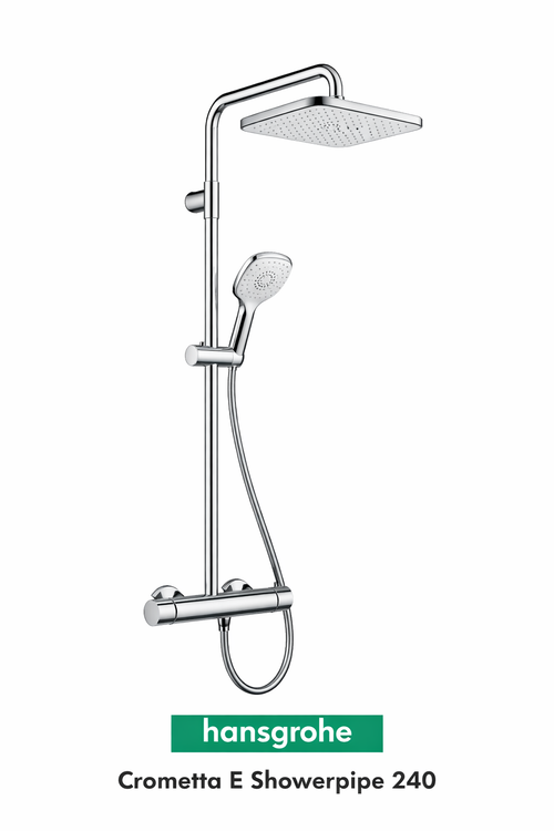 Hansgrohe Crometta E Showerpipe 240 – Stilvolles Duschsystem für modernes Baddesign