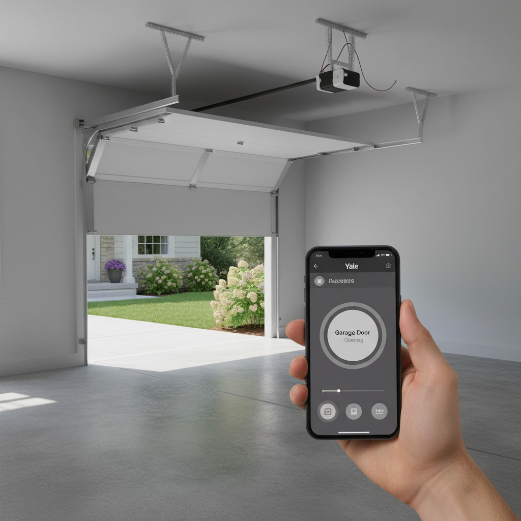 Yale Smart Opener an Garagentür mit Smartphone-Steuerung